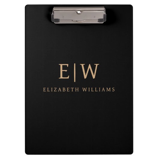 Minimalistisches Monogramm Klemmbrett (Vorderseite)