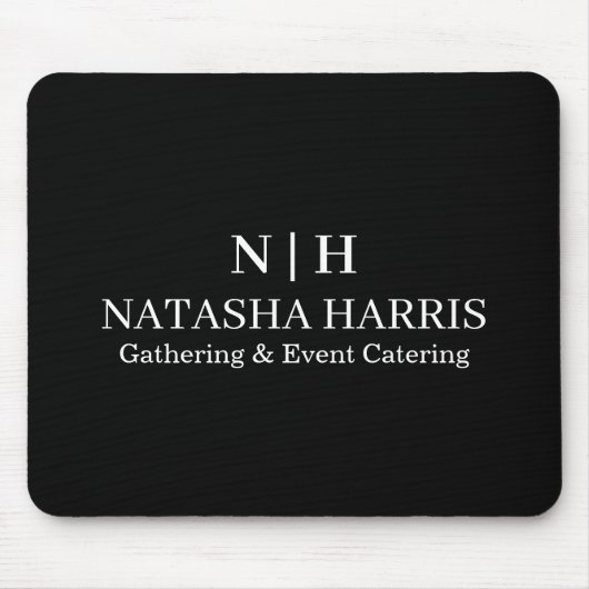 Minimalistisches Monogramm-Logo Business-Mauspad Mousepad (Vorne)