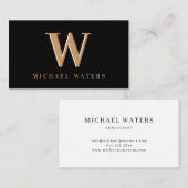 Minimalistisches Monogramm-Logo - Embossed Effect  Visitenkarte (Vorne/Hinten)