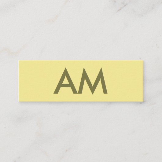 Minimalistisches Monogramm Mini Visitenkarte (Vorderseite)