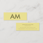 Minimalistisches Monogramm Mini Visitenkarte (Vorne/Hinten)