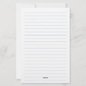 Minimalistisches Monogramm mit blauer Linse Briefpapier (Rückseite)
