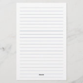 Minimalistisches Monogramm mit Blauer und Navy Lin Briefpapier (Rückseite)