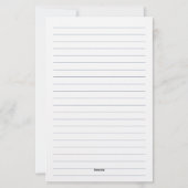 Minimalistisches Monogramm mit Blauer und Navy Lin Briefpapier (Rückseite)