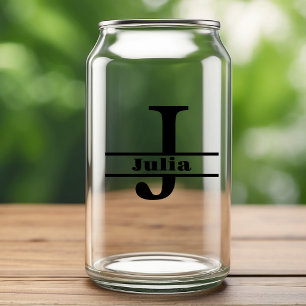 Minimalistisches Monogramm mit Buchstabe J und ind Dosenglas