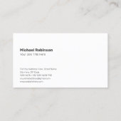 Minimalistisches Monogramm mit dunkelgrauem Logo Visitenkarte (Rückseite)