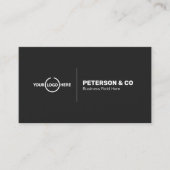 Minimalistisches Monogramm mit dunkelgrauem Logo Visitenkarte (Vorderseite)