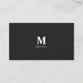 Minimalistisches Monogramm mit Initial auf Dunkelg Visitenkarte (Vorderseite)