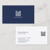 Minimalistisches Monogramm mit Logo auf dunkelblau Visitenkarte (Vorne/Hinten)
