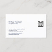 Minimalistisches Monogramm mit Logo auf dunkelblau Visitenkarte (Rückseite)