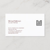 Minimalistisches Monogramm mit Logo auf Maroon Visitenkarte (Rückseite)