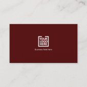 Minimalistisches Monogramm mit Logo auf Maroon Visitenkarte (Vorderseite)