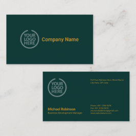 Minimalistisches Monogramm mit Logo | Classy Green Visitenkarte
