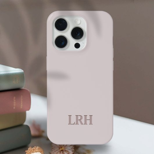 Minimalistisches Monogramm mit neutraler Doppelsch iPhone Hülle