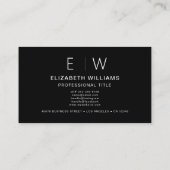 Minimalistisches Monogramm mit schwarzem QR-Code Visitenkarte (Rückseite)