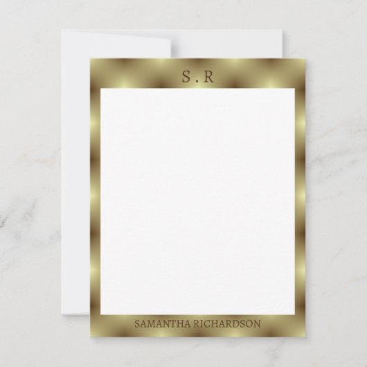 Minimalistisches Monogramm Mitteilungskarte (Vorderseite)