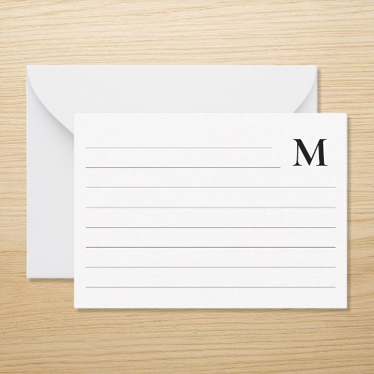 Minimalistisches Monogramm Mitteilungskarte