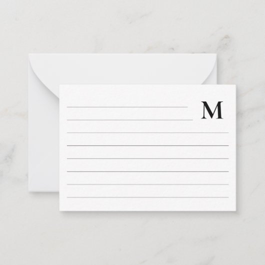 Minimalistisches Monogramm Mitteilungskarte (Vorderseite)