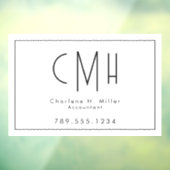 Minimalistisches Monogramm Modern Professionell Fensteraufkleber (Blatt 3)