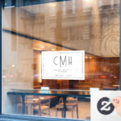 Minimalistisches Monogramm Modern Professionell Fensteraufkleber (Café-Fenster)