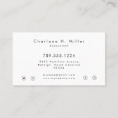 Minimalistisches Monogramm Modern Professionell Visitenkarte (Rückseite)