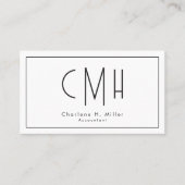 Minimalistisches Monogramm Modern Professionell Visitenkarte (Vorderseite)