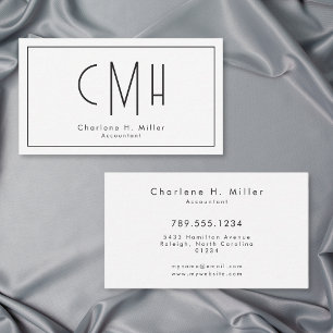 Minimalistisches Monogramm Modern Professionell Visitenkarte