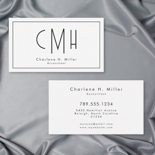 Minimalistisches Monogramm Modern Professionell Visitenkarte