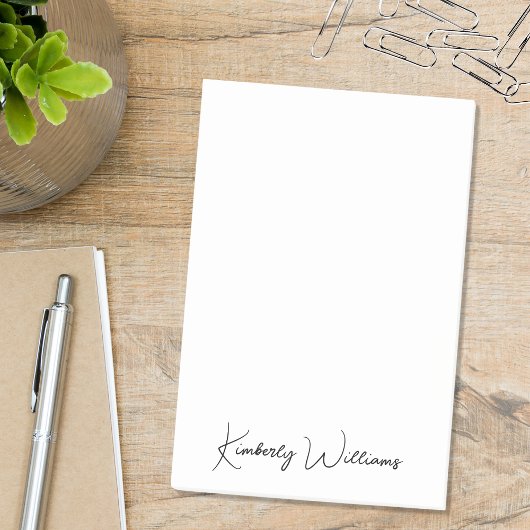 Minimalistisches Monogramm Modernes Signaturskript Post-it Klebezettel