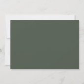 Minimalistisches Monogramm Moss Green Wedding Einladung (Rückseite)