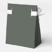 Minimalistisches Monogramm Moss Green Wedding Geschenkschachtel (Rückseite)