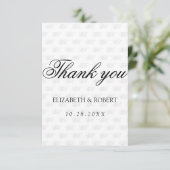 Minimalistisches Monogramm-Muster Dankeskarte (Stehend Vorderseite)