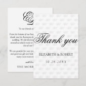 Minimalistisches Monogramm-Muster Dankeskarte (Vorne/Hinten)