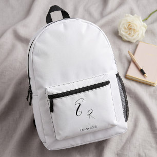 Minimalistisches Monogramm Name Elegante Schriftar Bedruckter Rucksack