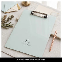 Minimalistisches Monogramm Name Elegantes Mintgrün