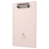 Minimalistisches Monogramm Name Elegantes Rosa Klemmbrett (Links)