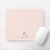 Minimalistisches Monogramm Name Elegantes Rosa Mousepad (Mit Mouse)