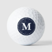 Minimalistisches Monogramm Navy Blue Golfball (Vorderseite)