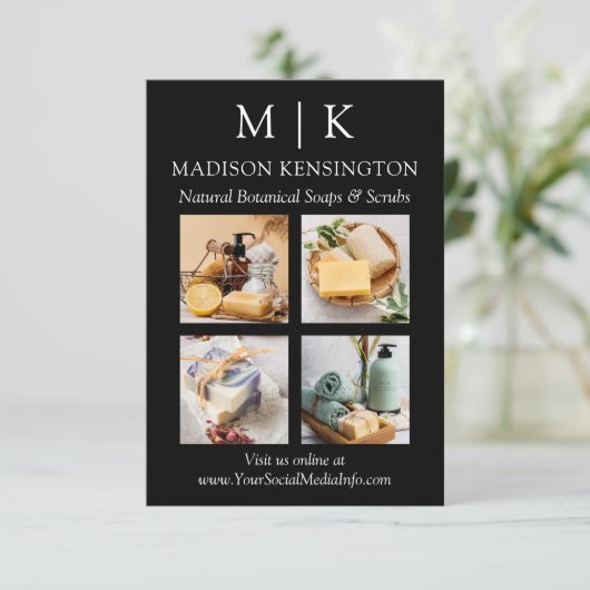 Minimalistisches Monogramm oder Add-Logo-Business Karte (Stehend Vorderseite)