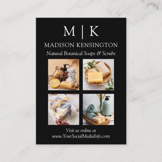 Minimalistisches Monogramm oder Add-Logo-Business  Visitenkarte (Vorderseite)