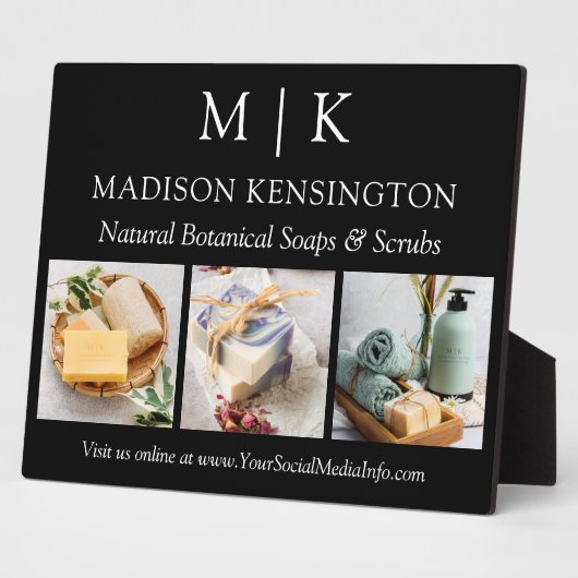 Minimalistisches Monogramm oder Add-Logo-Foto 3 Fotoplatte (Seite)