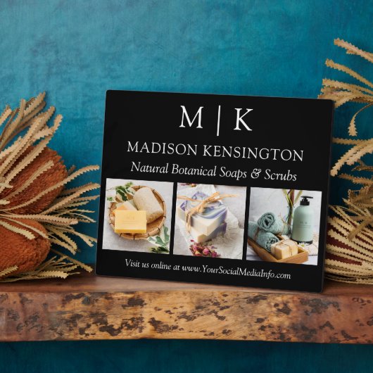 Minimalistisches Monogramm oder Add-Logo-Foto 3 Fotoplatte (Seite)