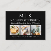 Minimalistisches Monogramm oder Add-Logo-Foto 3 Visitenkarte (Vorderseite)