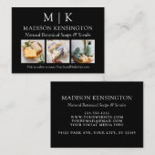 Minimalistisches Monogramm oder Add-Logo-Foto 3 Visitenkarte (Vorne/Hinten)