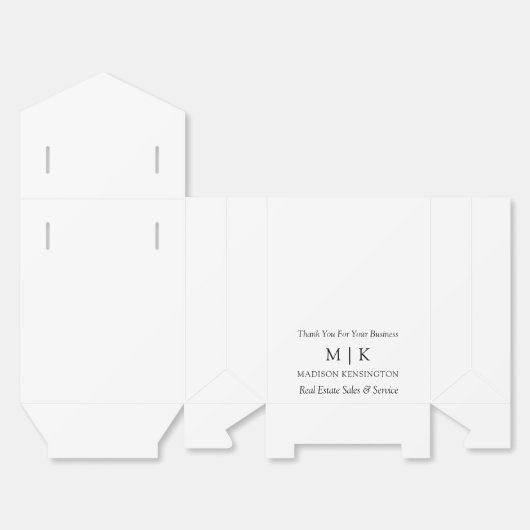 Minimalistisches Monogramm oder Add-Logo-Geschäfts Geschenkschachtel (Ungefaltet)