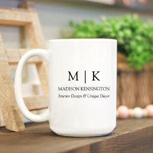 Minimalistisches Monogramm oder Business-Logo groß Kaffeetasse