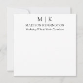 Minimalistisches Monogramm oder Hinzufügen von Log Mitteilungskarte (Vorderseite)