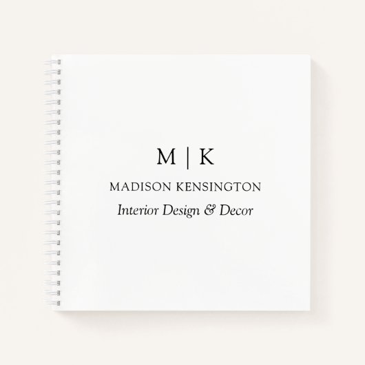 Minimalistisches Monogramm oder Hinzufügen von Log Notizblock (Vorderseite)