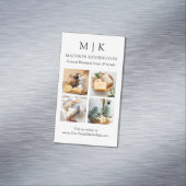 Minimalistisches Monogramm oder Logo 4-Fotos hinzu Magnetische Visitenkarte (Beispiel)