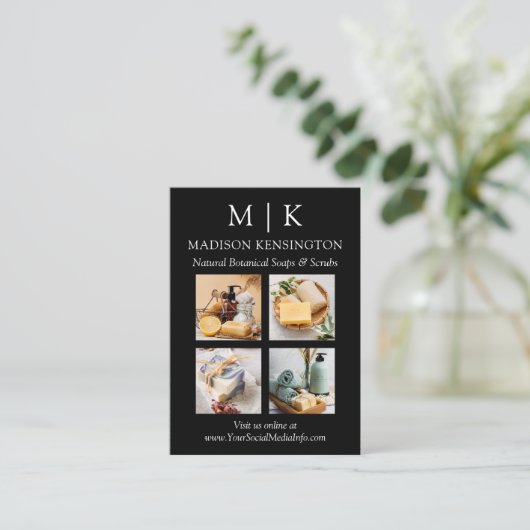 Minimalistisches Monogramm oder Logo Business 4 Fo Visitenkarte (Stehend Vorderseite)